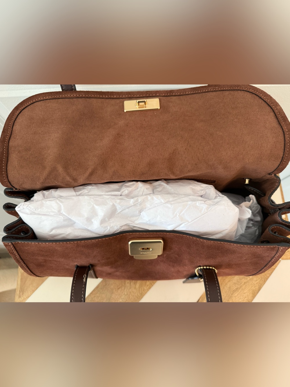 Coach Bridget Brown Suede Shoulder Bag - Picture 7 of 8